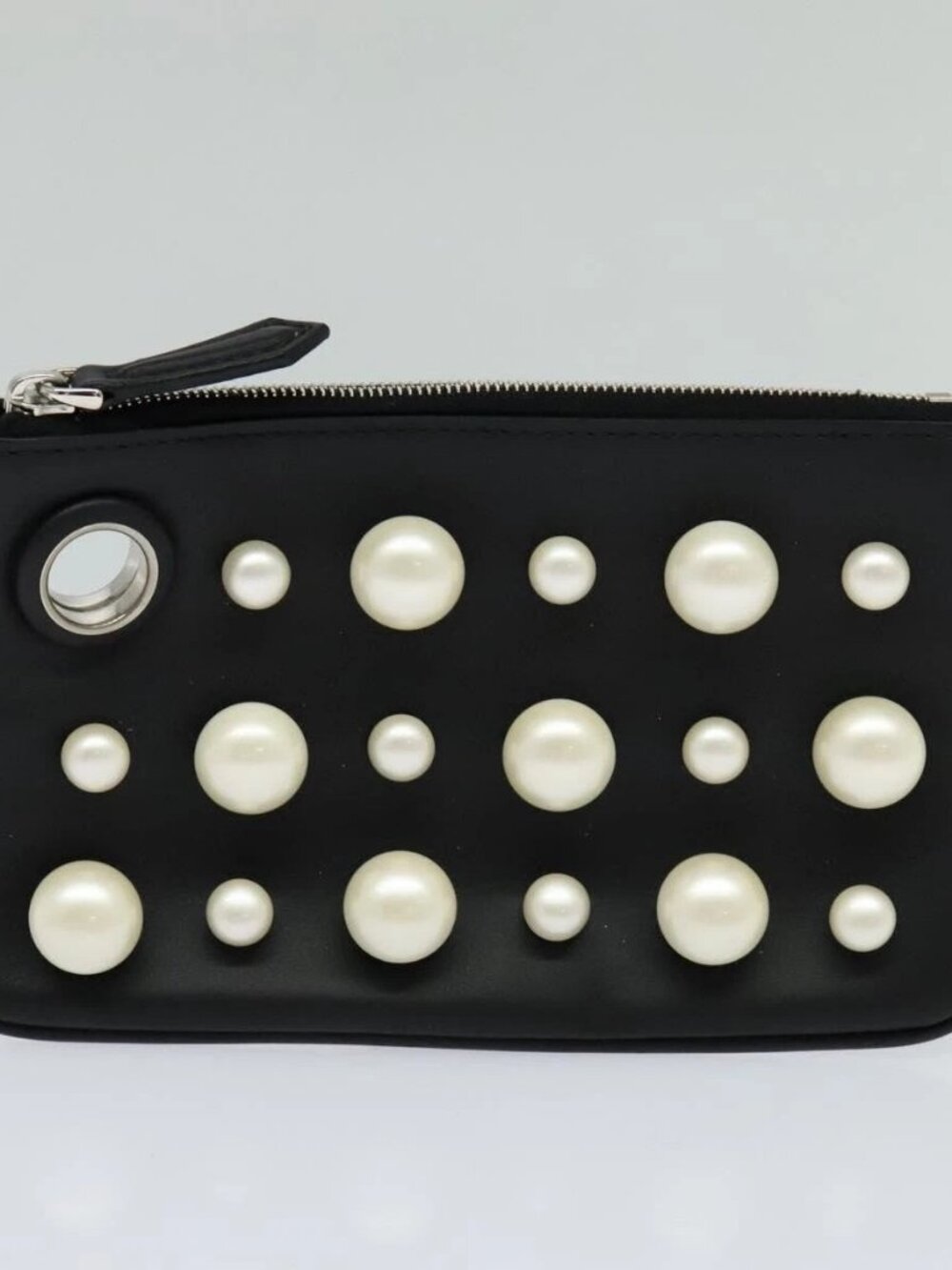 FENDI Triplet Clutch Bag Leather Black Auth 110887V - Picture 2 of 16